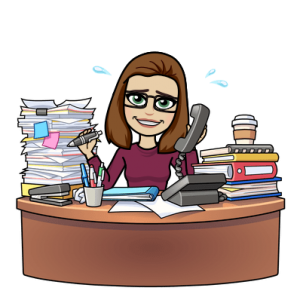 denisedixonphd konmari method desk papers bitmoji