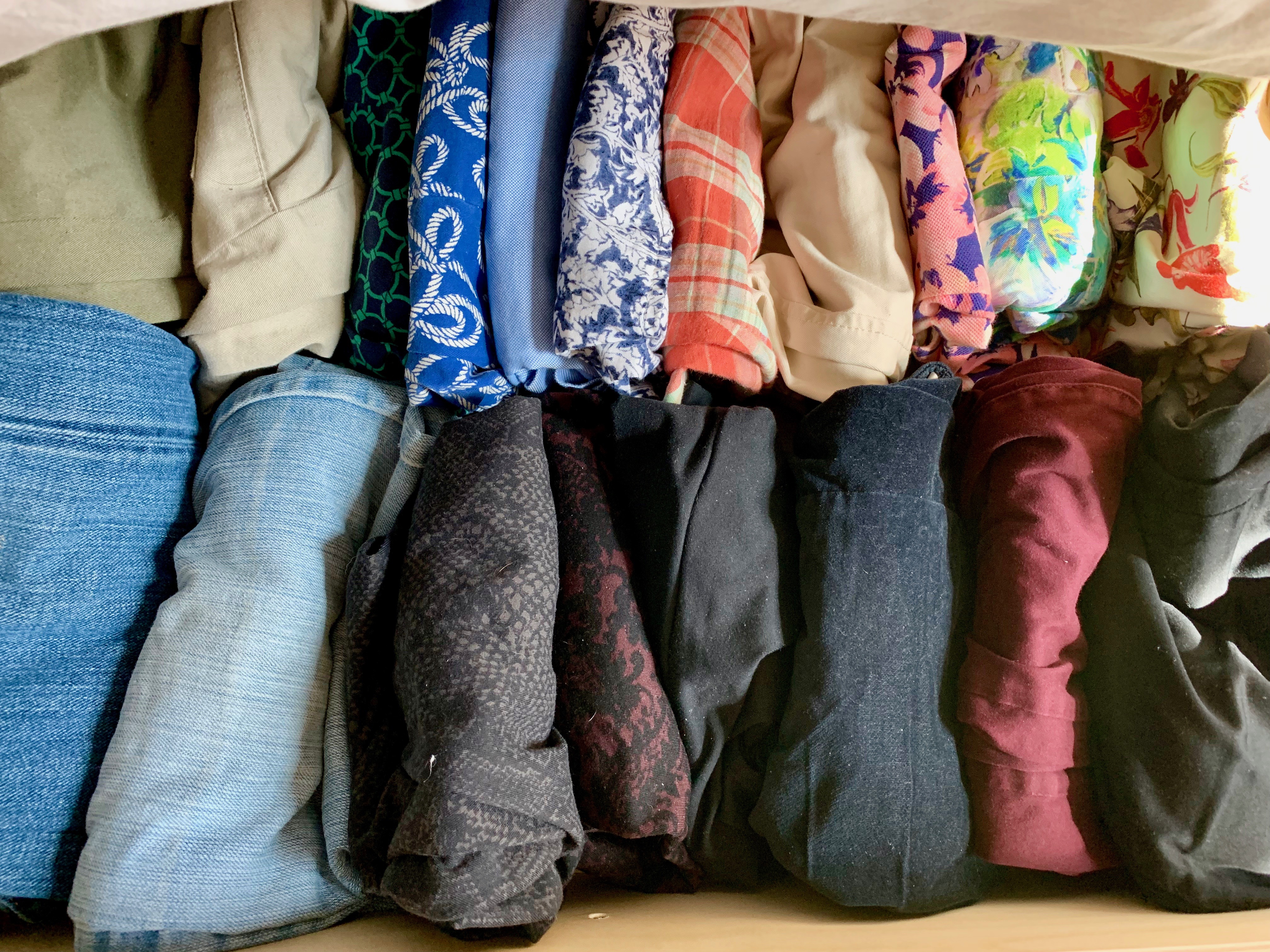 konmari clothing category bottoms subcategory in drawer - SuffolkHealthPsy