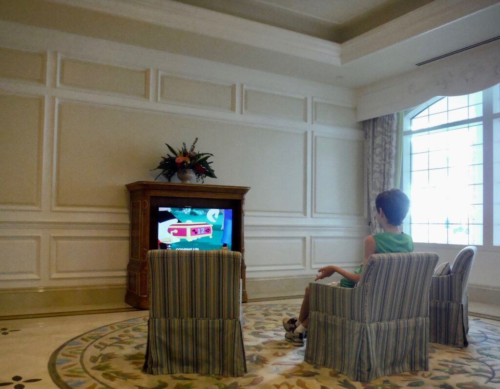 Children's seating area with television