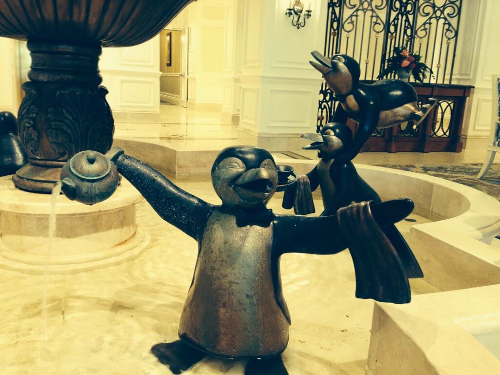 lobby fountain penguin