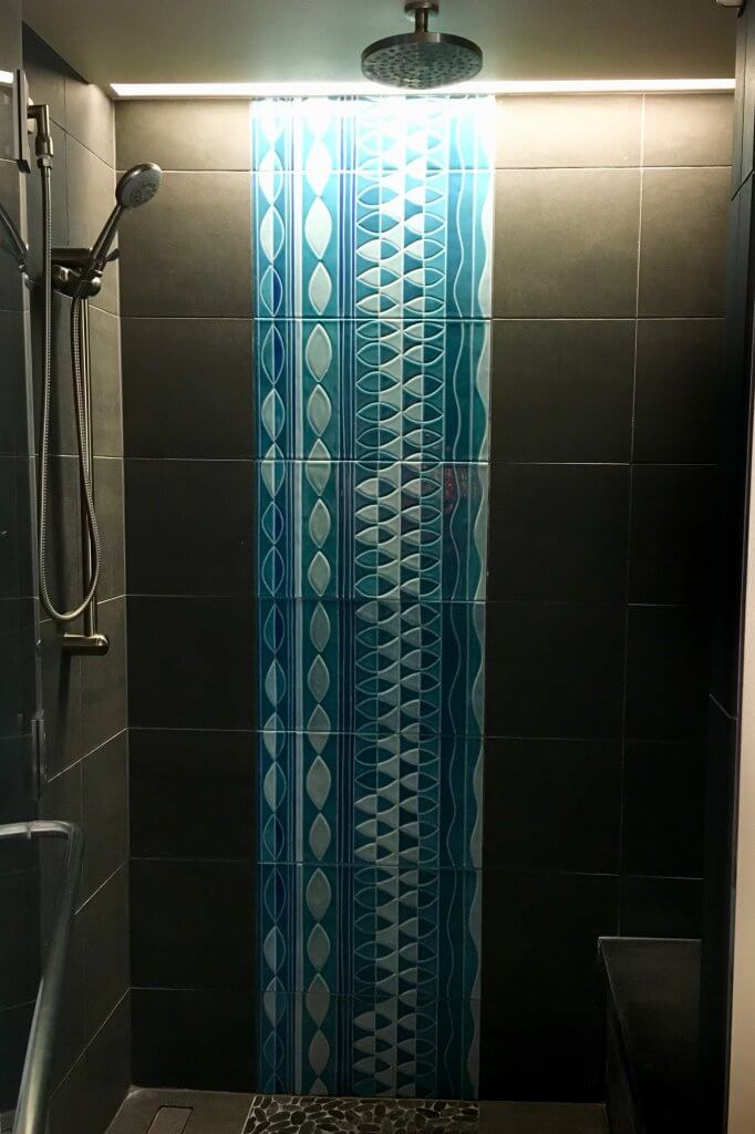 Polynesian studio villa bathroom detail of walk-in shower