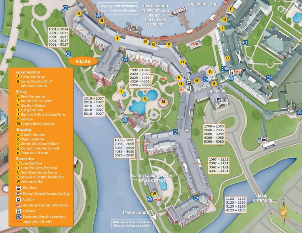 Disney Boardwalk Inn & Villas resort map